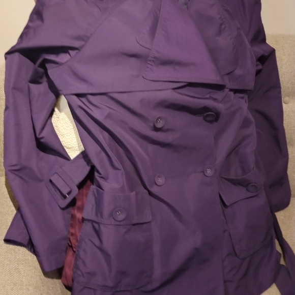 Kenneth Cole Plum Trench / Raincoat – Women’s Size M - Picture 5 of 6
